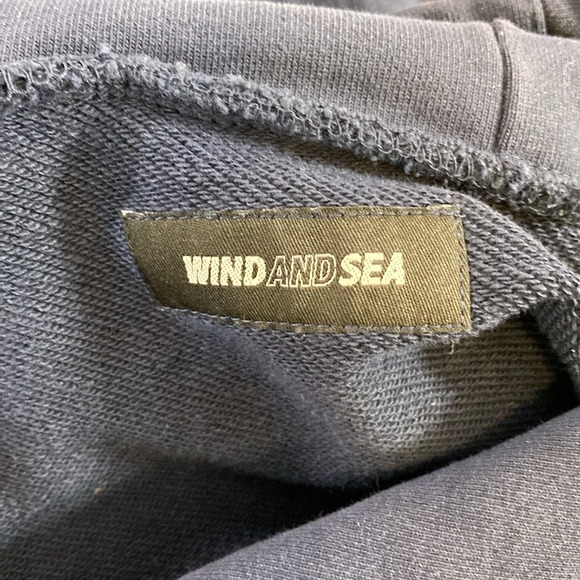 Wind and Sea‎ Hoodie Men's Size XL Navy Cotton Long Sleeve Drawstring Sweatshirt - Picture 10 of 12